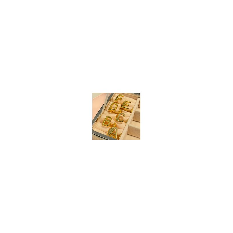 Anillo de Inicial Chapa de Oro, Ajustable CH1002-194