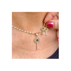Set Collar Aretes Chapa de Oro CH1224-90