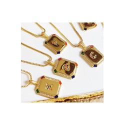 Collar Inicial Chapa de Oro  9509-3