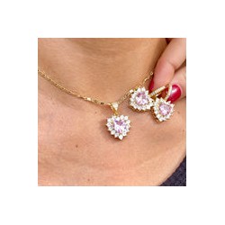 Set Collar Aretes Chapa de Oro CH1224-94