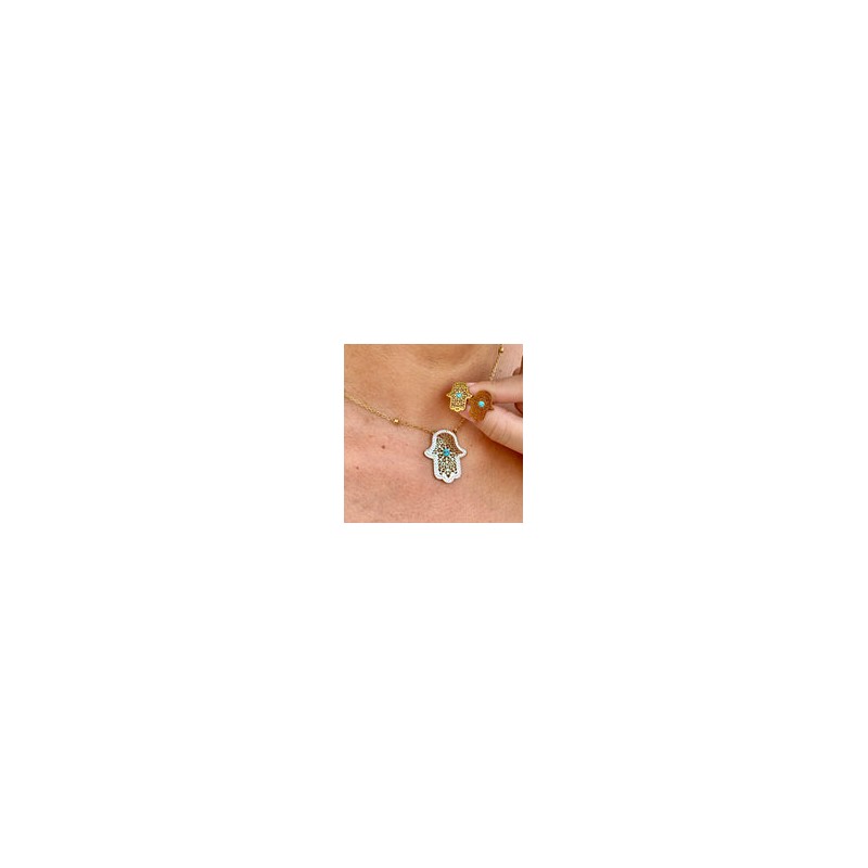 Set Collar Aretes Fátima Acero Inoxidable 0628-104