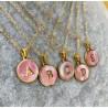 Collar Inicial Rosa Acero Inoxidable, 9509-59