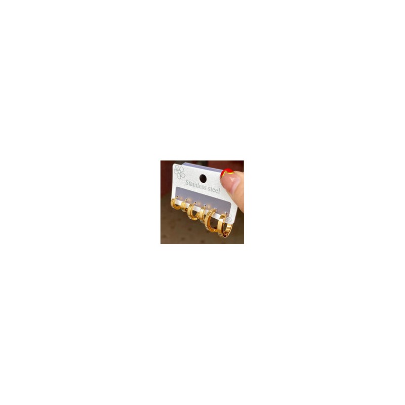 Set Aretes Acero Inoxidable 1249-52