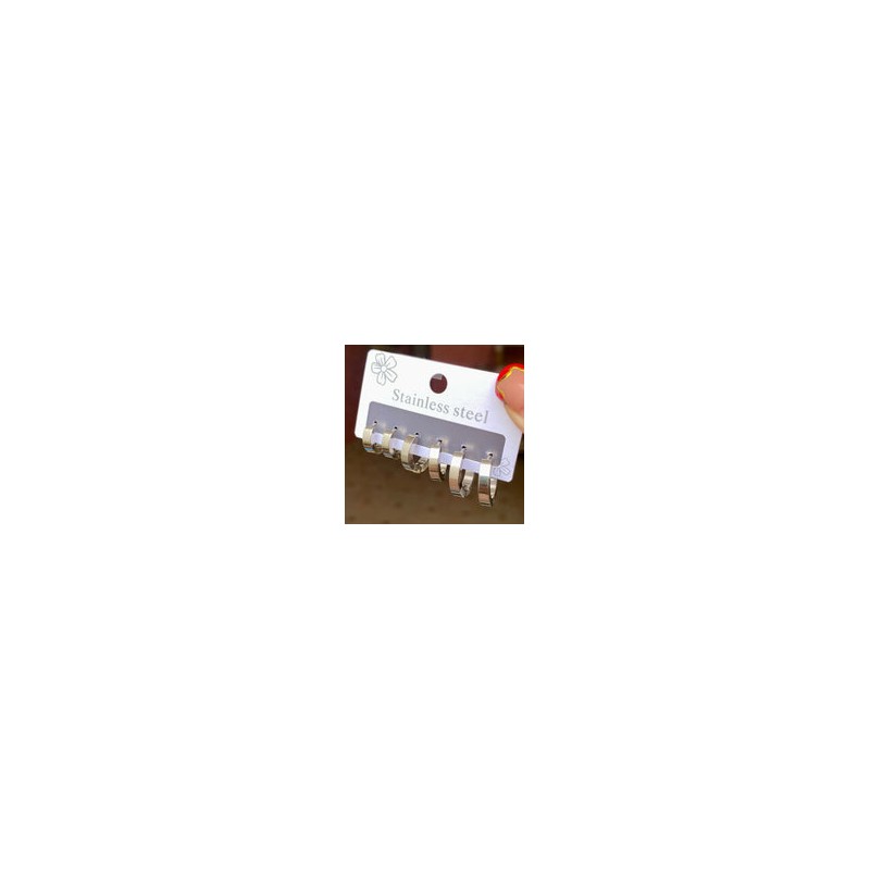 Set Aretes Acero Inoxidable 1249-53