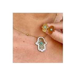 Set Collar Aretes Fátima Acero Inoxidable 0628-104